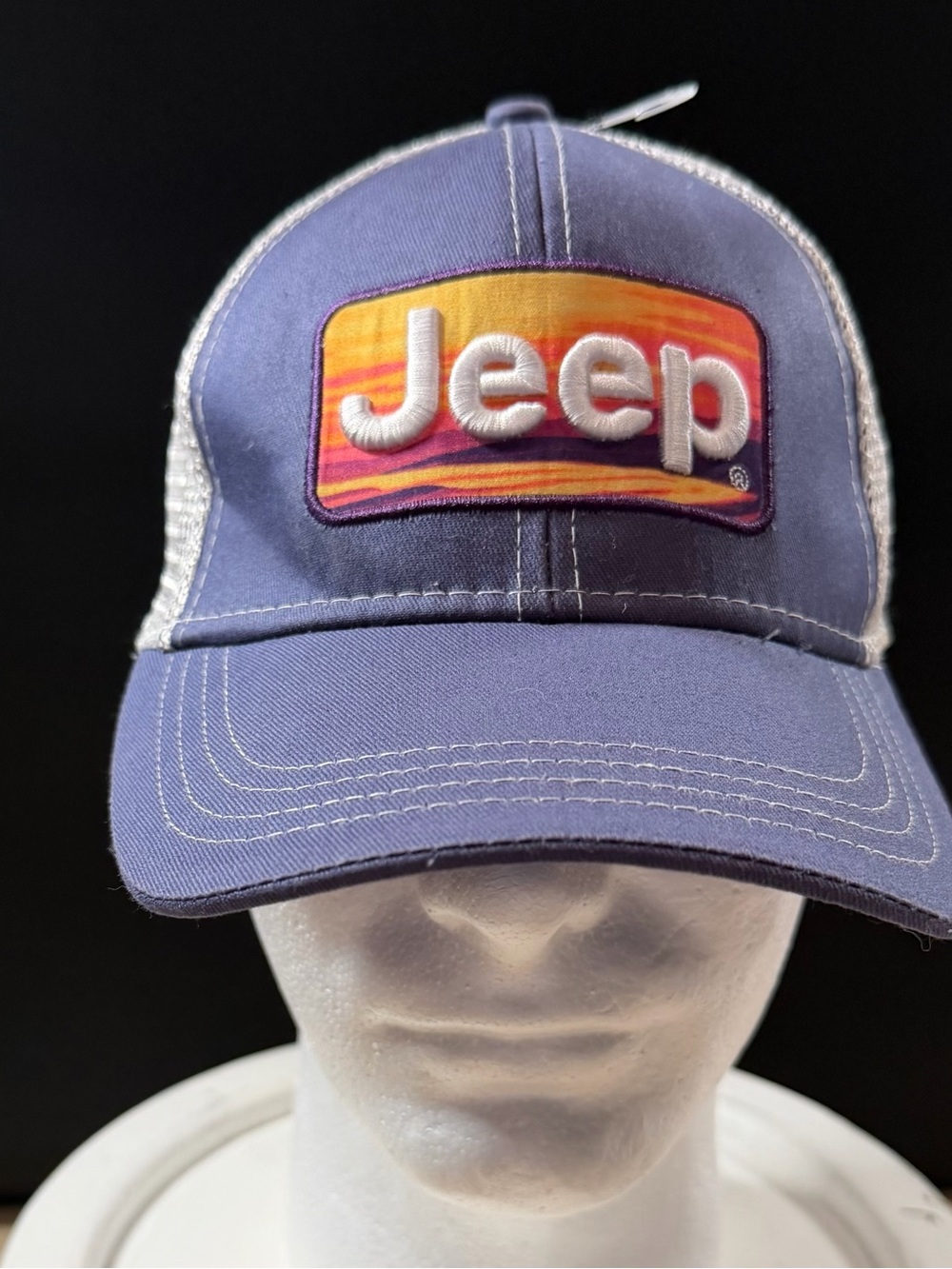 Jeep Point Break Trucker Hat Purple Vibrant Embroidered Sunset W/Snapback